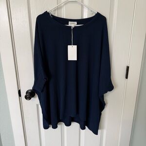 Raised Rib 3/4 sleeve top 1X-2X NWT